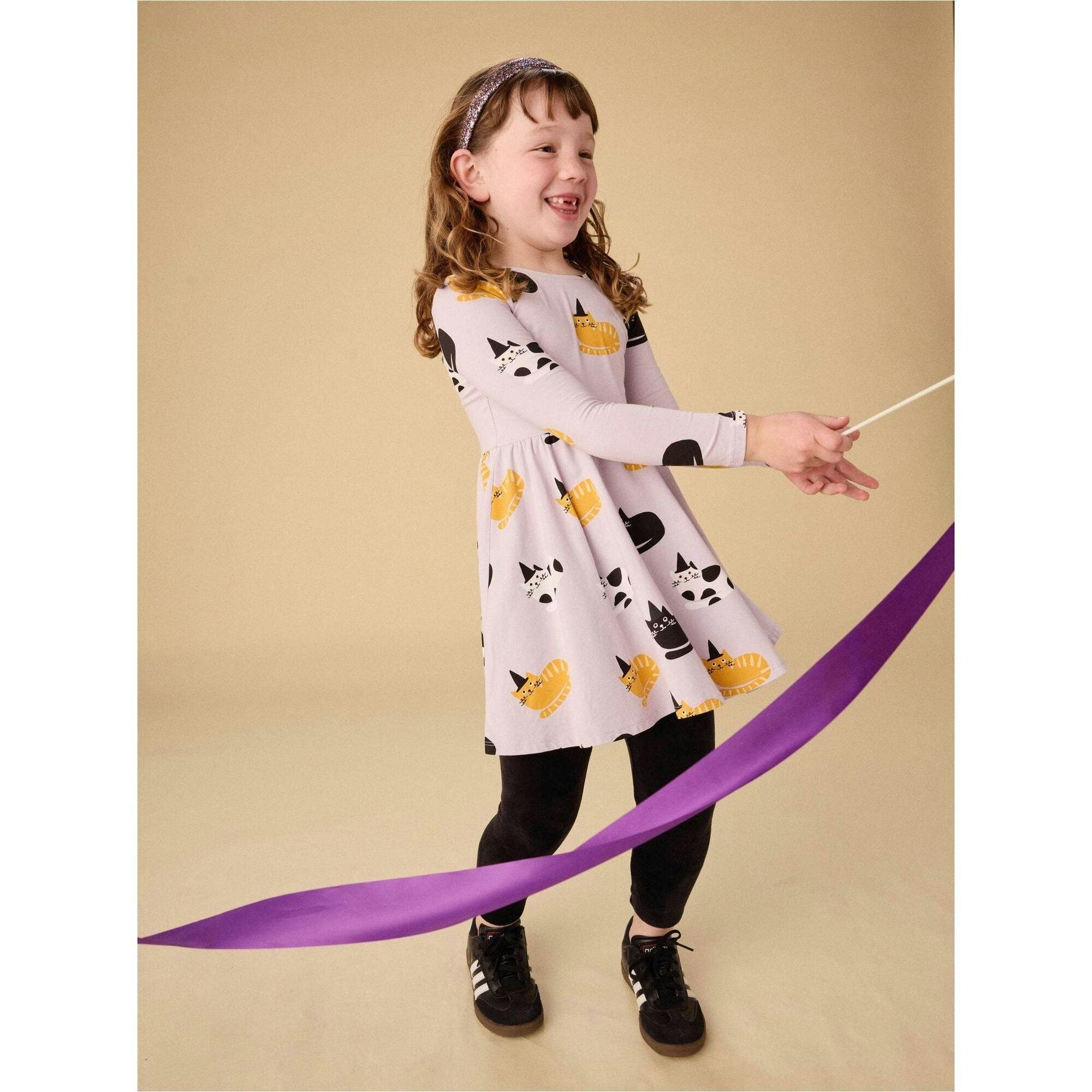 Printed Ballet Dress, Purple