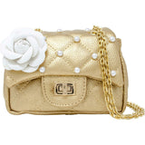 Classic Quilted Flower Pearl Handbag