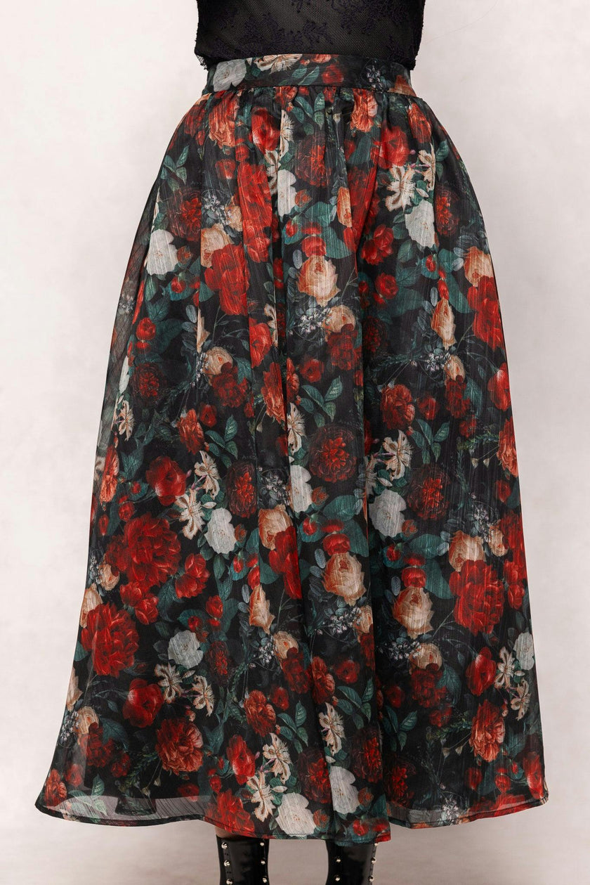 Vanessa Skirt in Midnight Roses
