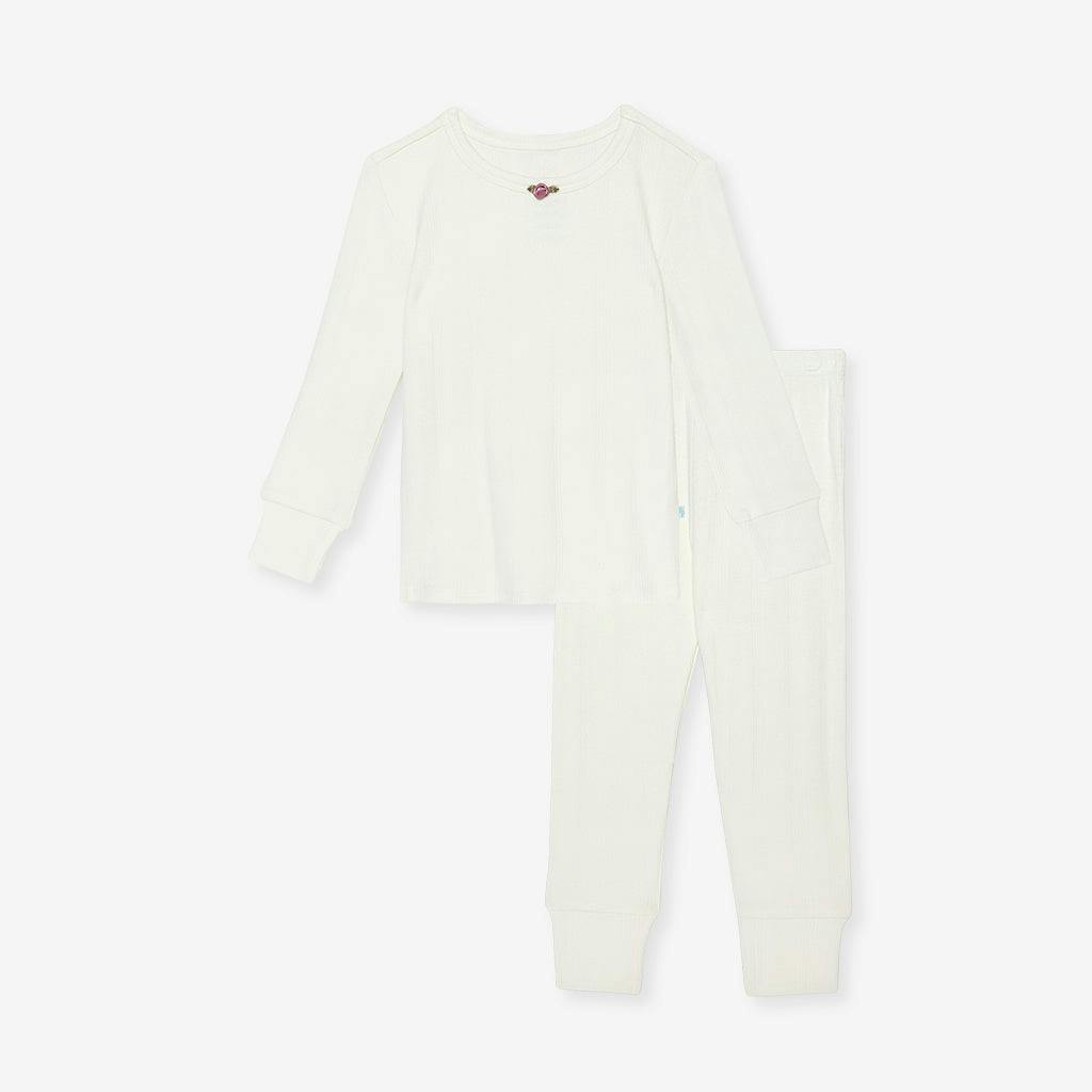 Coconut Pointelle Rosette Classic Pajama Set