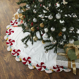 LIMITED EDITION Candy Swirl Hand Beaded Christmas Tree Skirt