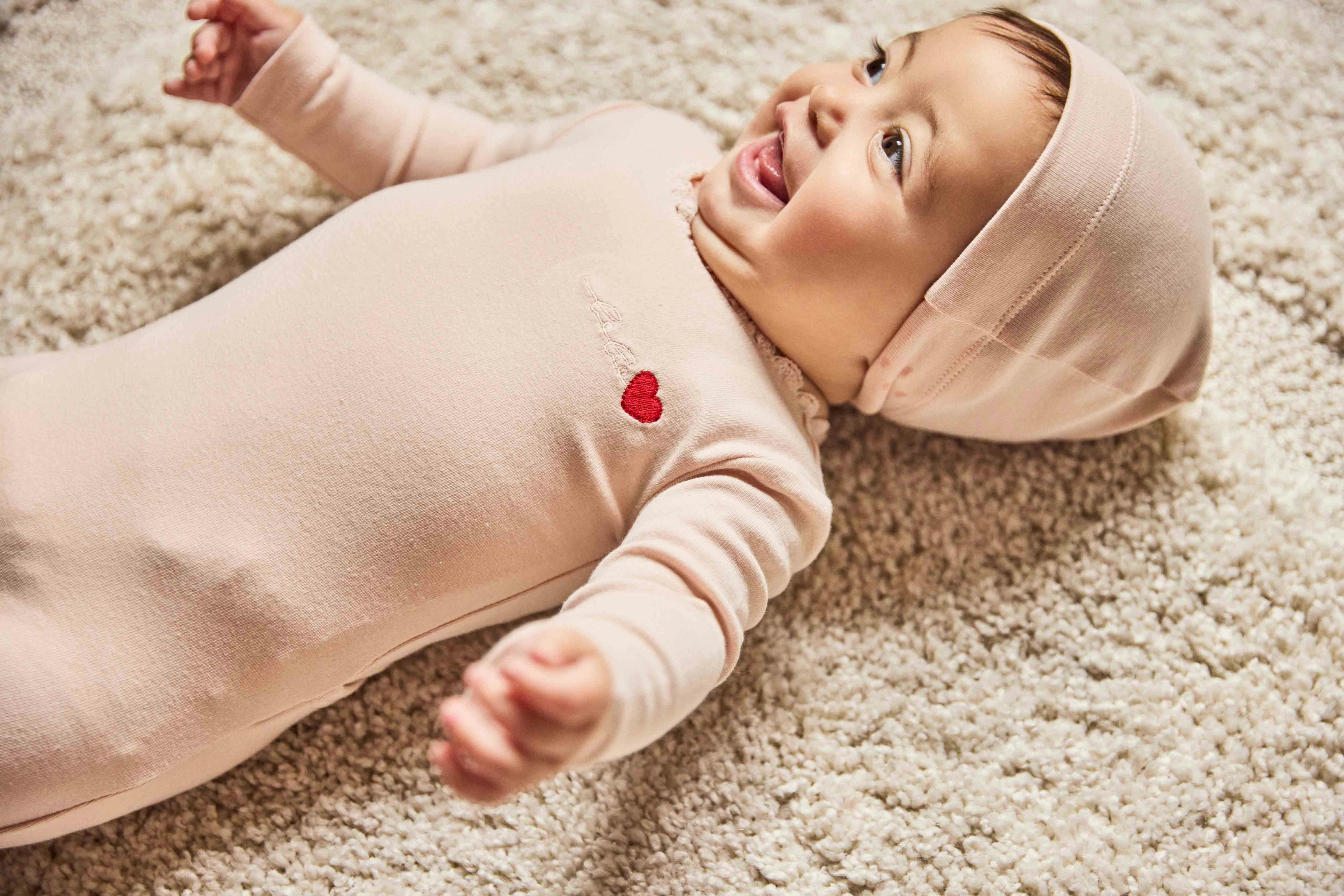 Bebe Heart Footie And Beanie