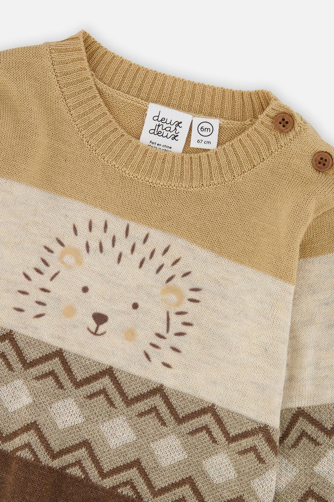 Knitted Sweater And Pants Set Brown Cinnamon