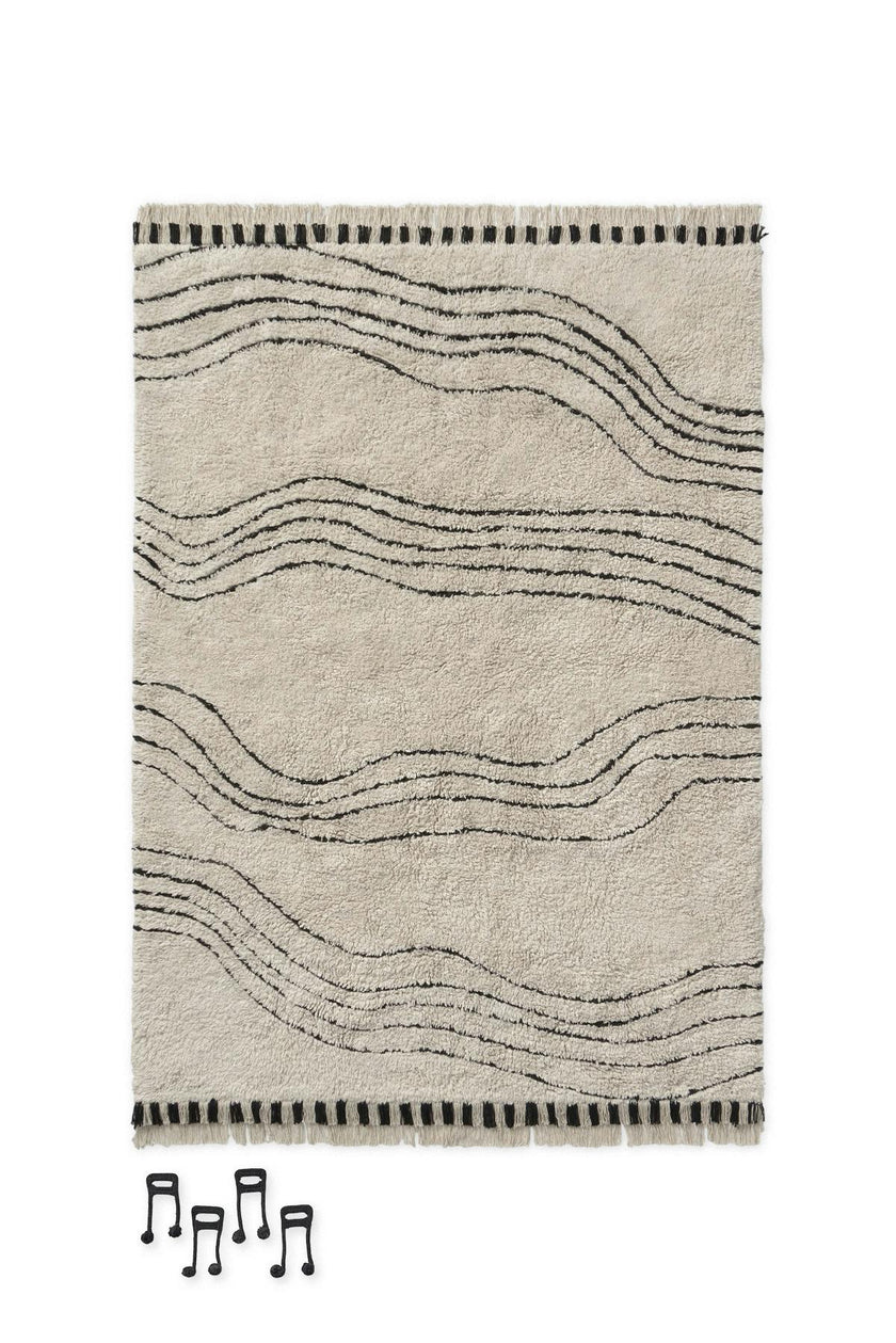 Washable Play Rug Musical Notes Colors