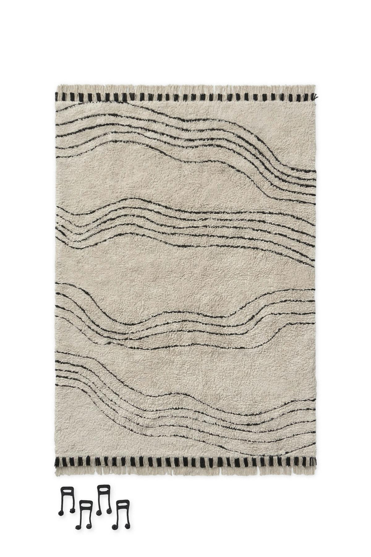 Washable Play Rug Musical Notes Colors
