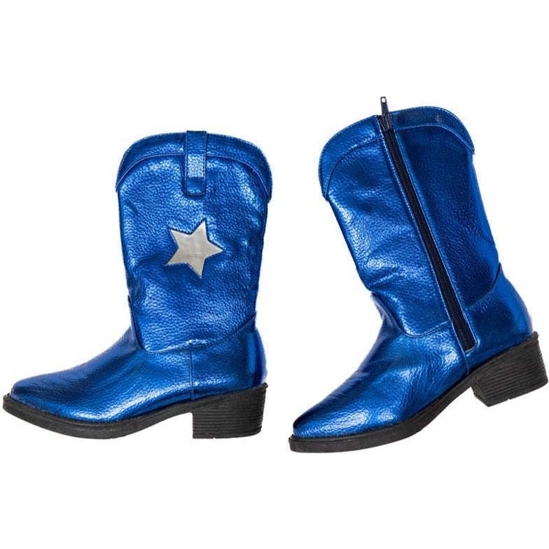 Jr Star Blue Metallic Boots