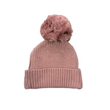 Knit Pom Hat in Rose