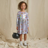 Girls Lame Steph Dress - Lavender Candy Corn