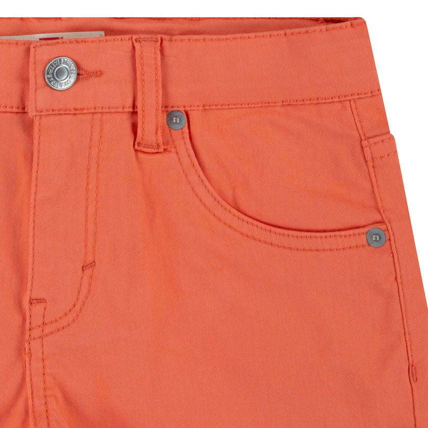 Coral Orange Embroidered Shorts