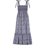 Queen B....India WOMEN'S Smocked Shoulder Tie Maxi Dress