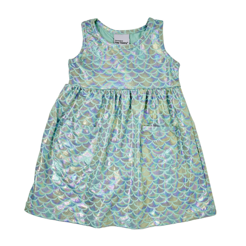 UPF 50+ Dahlia Sleeveless Tee Dress - Fairy Tale Scales