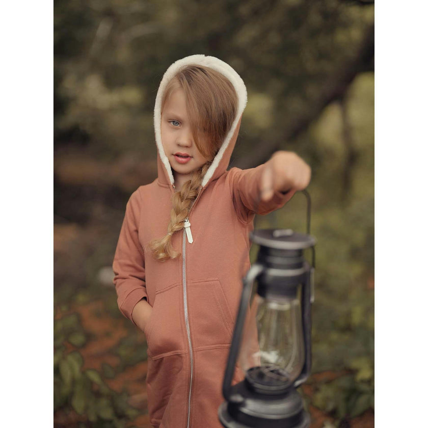 Zip Faux Fur Hoodie Dress