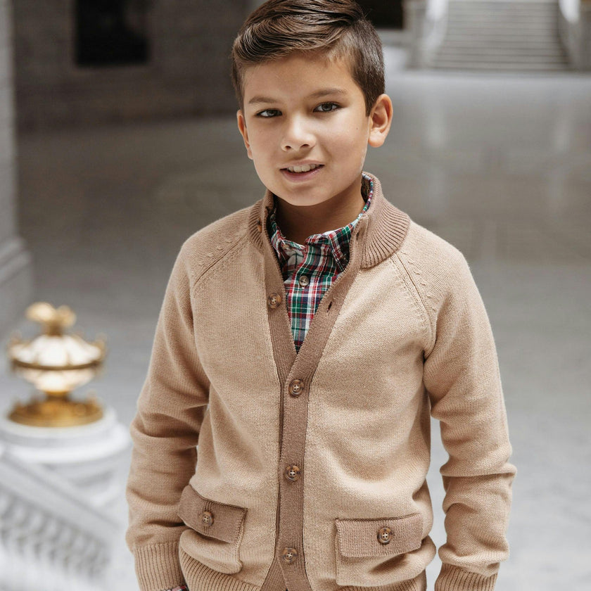 Organic Mock Neck Raglan Cardigan