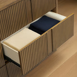 Potomac 3 Drawer 2 Doors Wood Sideboard with Adjustable Shelf Storage Cabinet