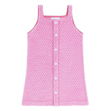 girls blush dot french terry button front dress