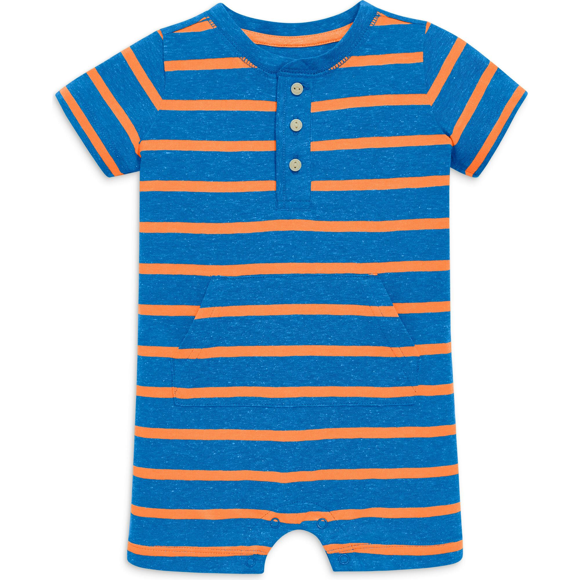 Baby heathered henley shortie in stripe