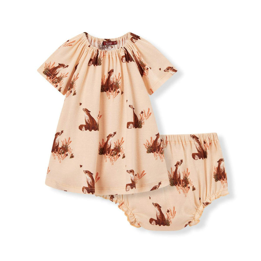 Floral Organic Cotton Dress & Bloomer Set