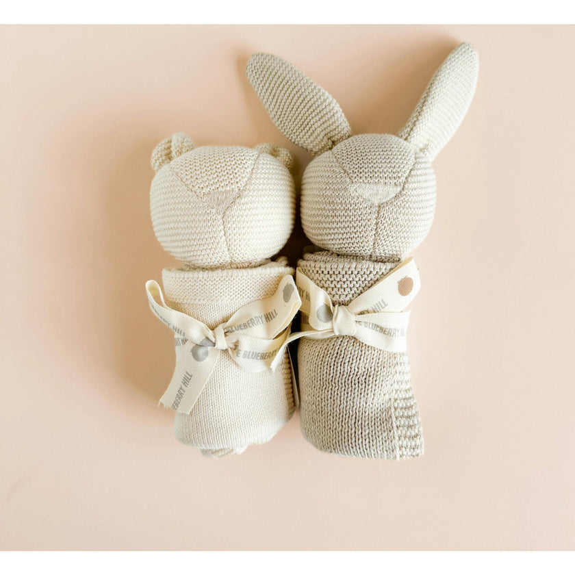 Organic Cotton Bear Lovey, Cream