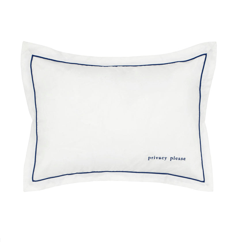 Navy Trim Decorative Pillow