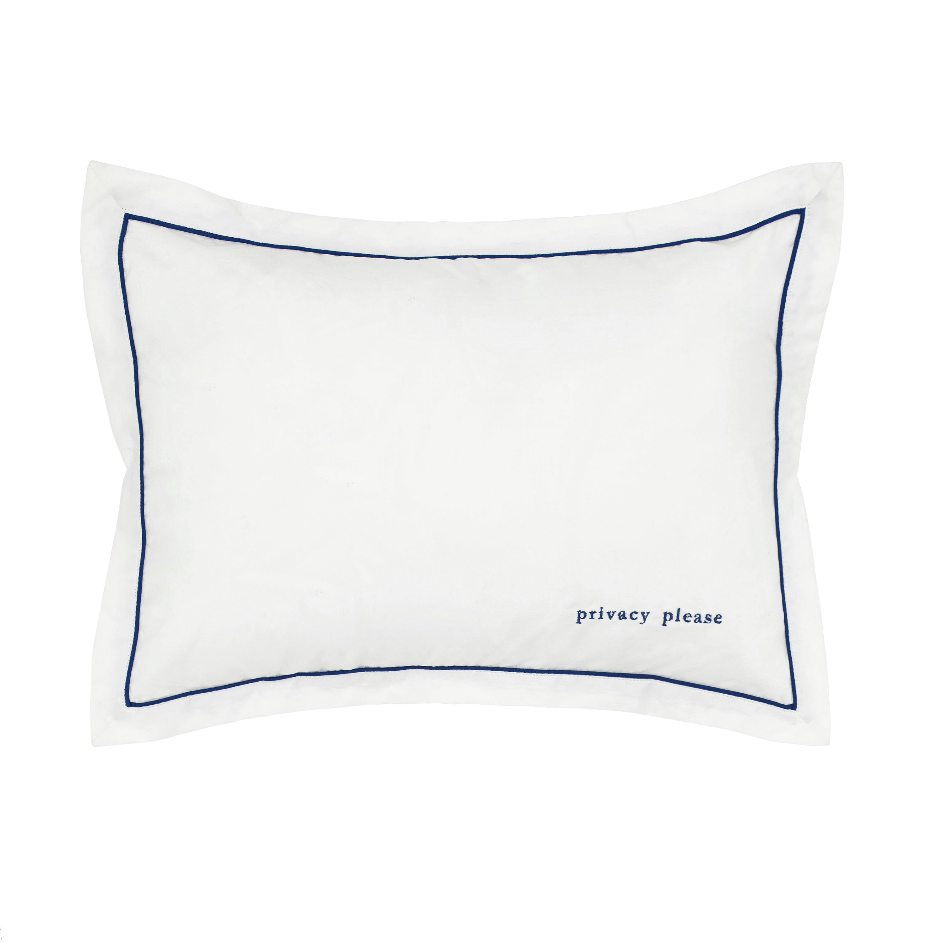 Navy Trim Decorative Pillow