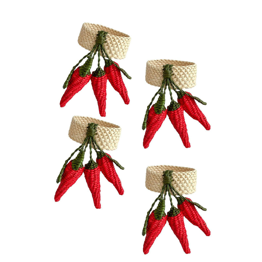 Set of 4 Peperoncini Napkin Rings