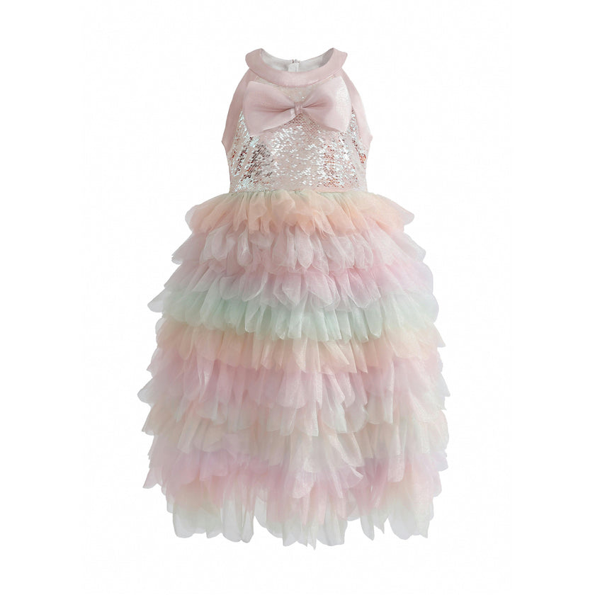 Light Pink Sylvette Sequin Tulle Dress