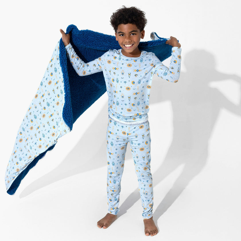 The Eye Blue Sherpa Bamboo Blanket