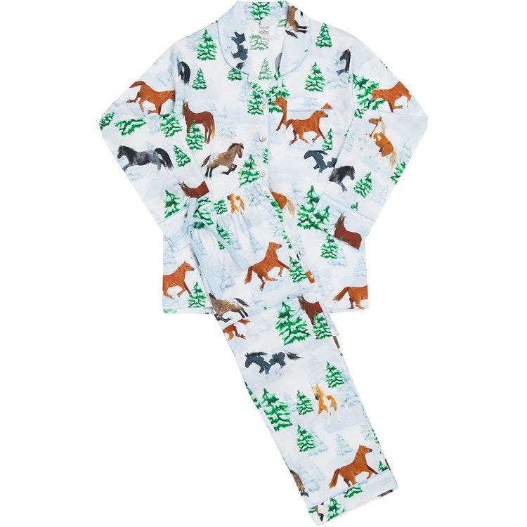 Women's Skydog Wild & Free Long PJ Set - Organic Cotton Poplin