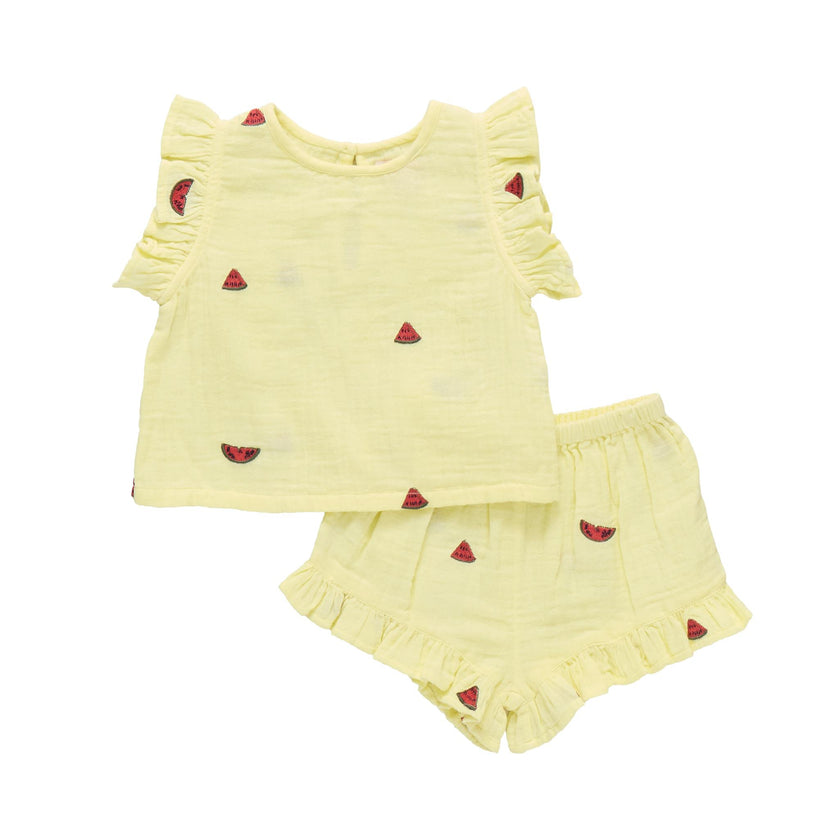 Baby Girls Roey 2-PC Set - Watermelon Embroidery