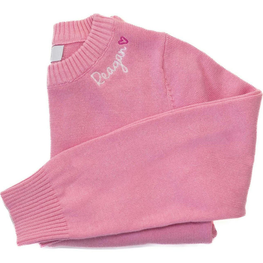 Personalized Embroidered Heart Crewneck Sweater