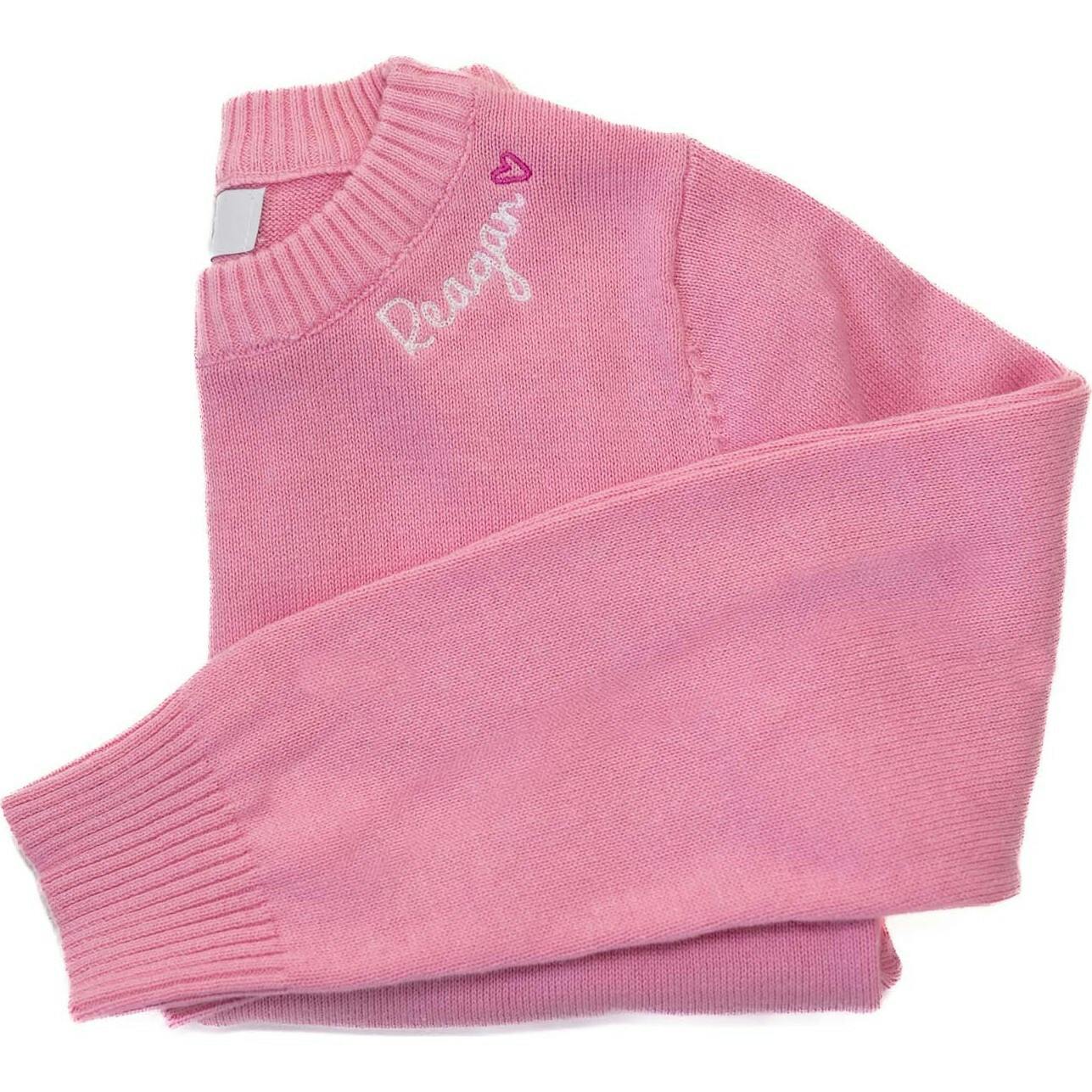 Personalized Embroidered Heart Crewneck Sweater