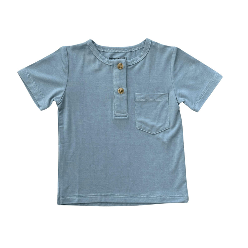 Boys Short Sleeve Henley Shirt in Construction