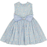 Olympe Blue Floral Sleeveless Smocked Dress