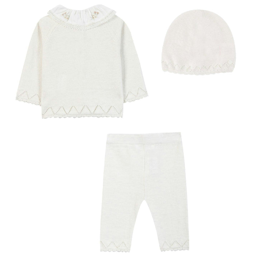 TARTINE ET CHOCOLAT Delicate Knit Baby Set - Nacre