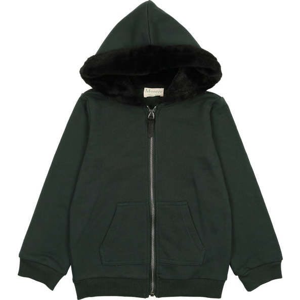 Couture Contrast Zip-Up with Fur Lined Hood