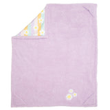 Cozy Switch Blanket – Reversible Sherpa & Mink Fleece Blanket with Embroidered Appliqué, Happy Daisy Stripes
