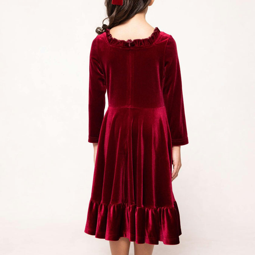 Mini Cypress Dress in Wine Velvet