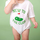 New To The Club Patch Short Sleeve Romper - White