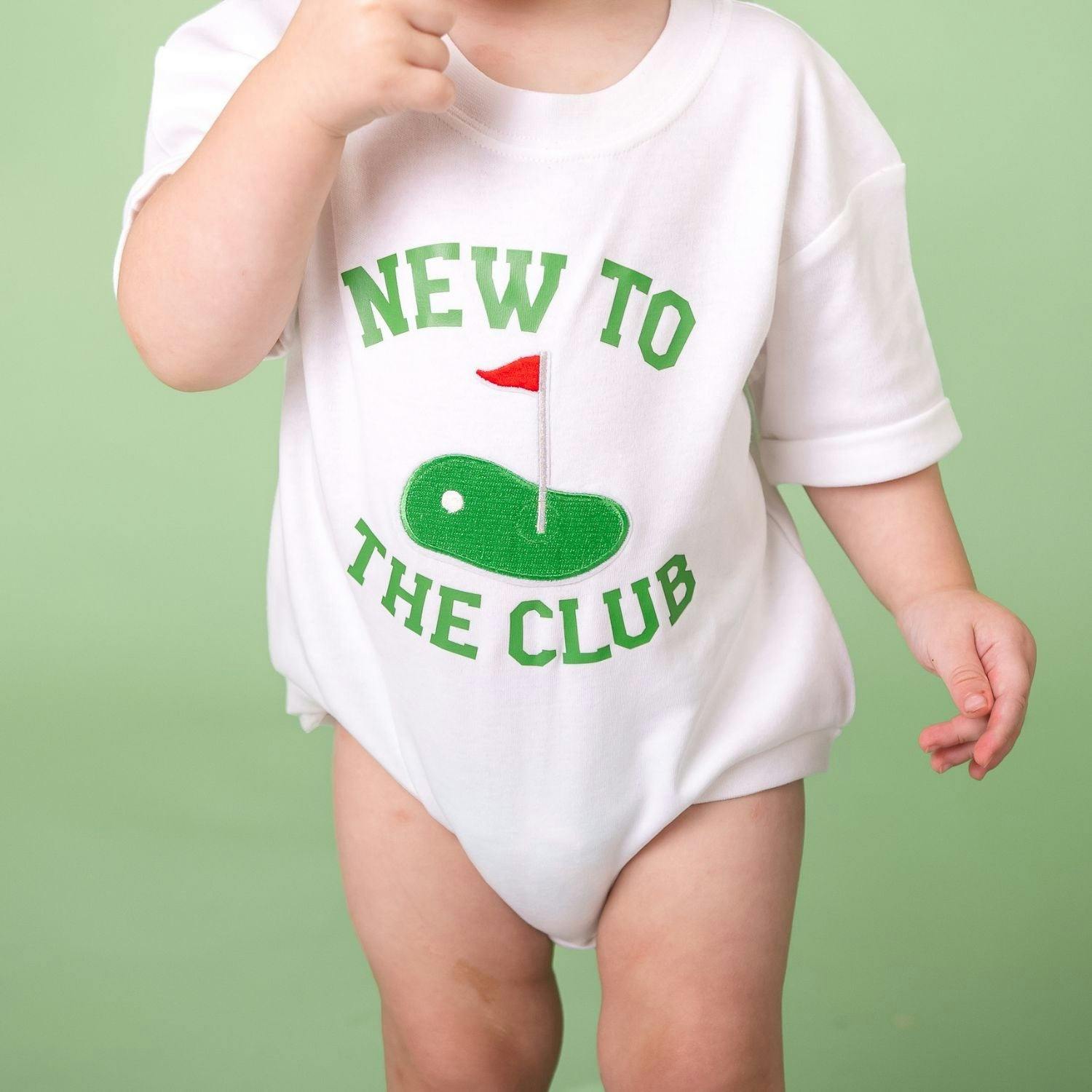 New To The Club Patch Short Sleeve Romper - White