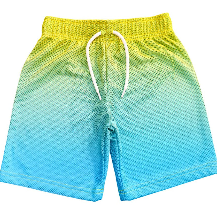 Kids Mesh Shorts - Gradient Turq