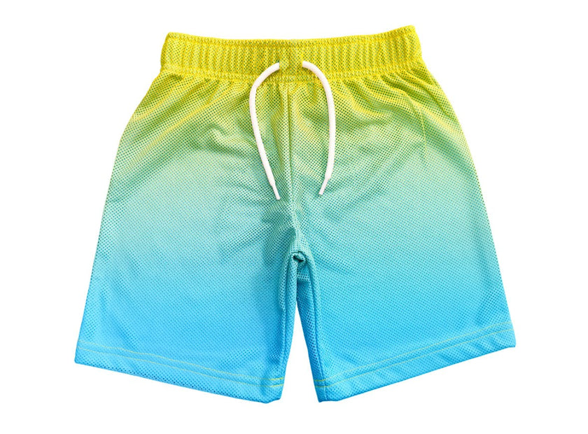 Kids Mesh Shorts - Gradient Turq