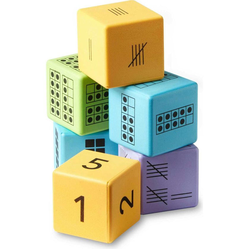 Colorful Foam Number Representation Dice