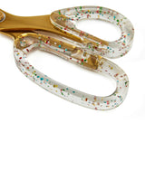 Packed Party Confetti Party Acrylic Scissors - 9-Inch Clear Confetti-Injected Handles with Gold-Tone Blades for Home School and Office Desks
