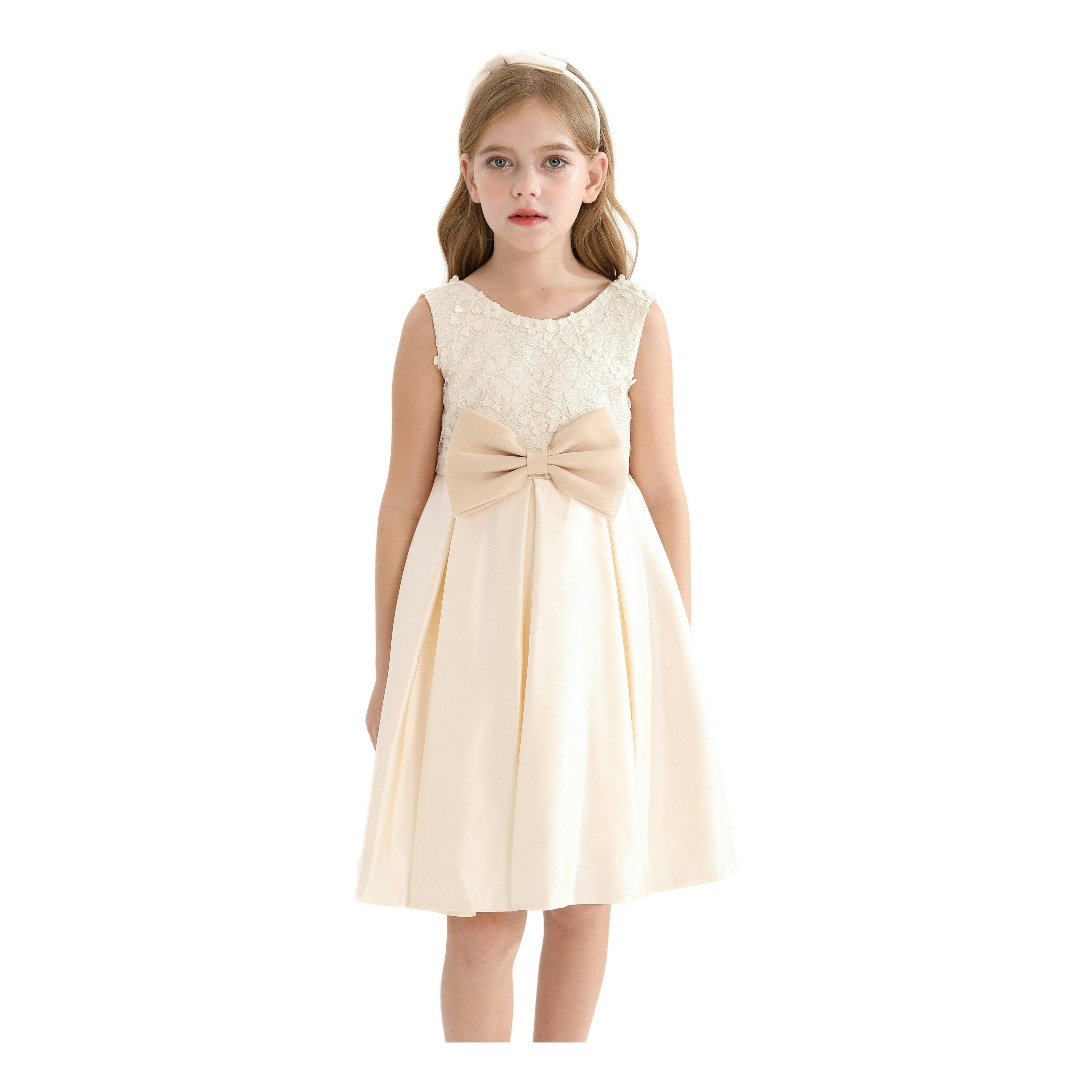 Champagne Hampton Double Bow Dress