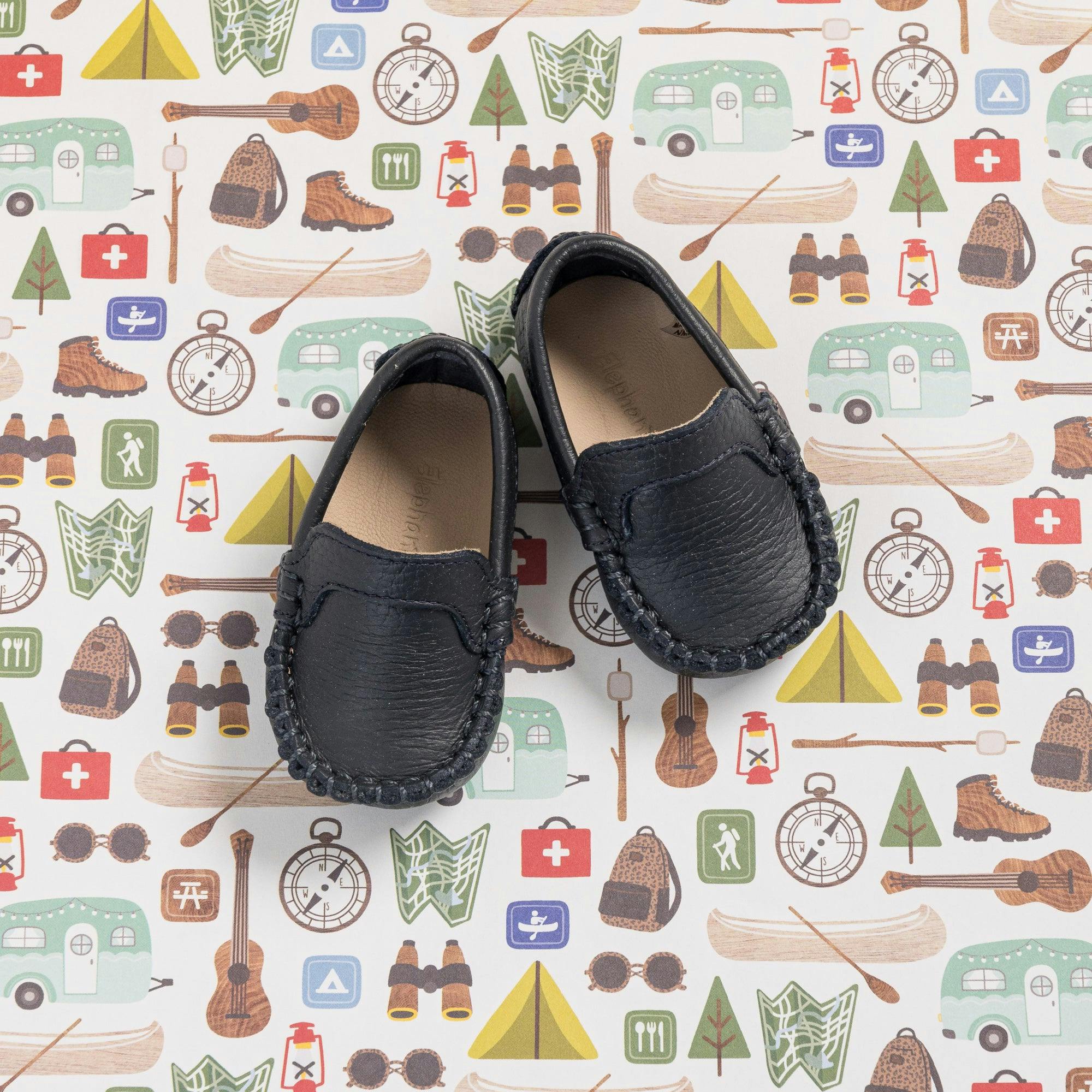 Moccasin Baby | Navy Blue Leather