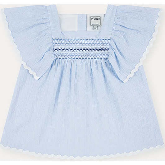 Seersucker Smocked Girl Blouse