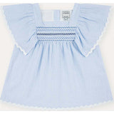 Seersucker Smocked Girl Blouse