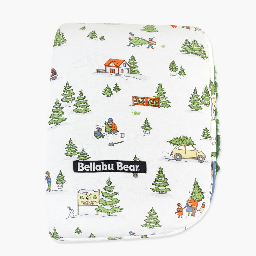 Christmas Tree Farm Bamboo Sherpa Blanket