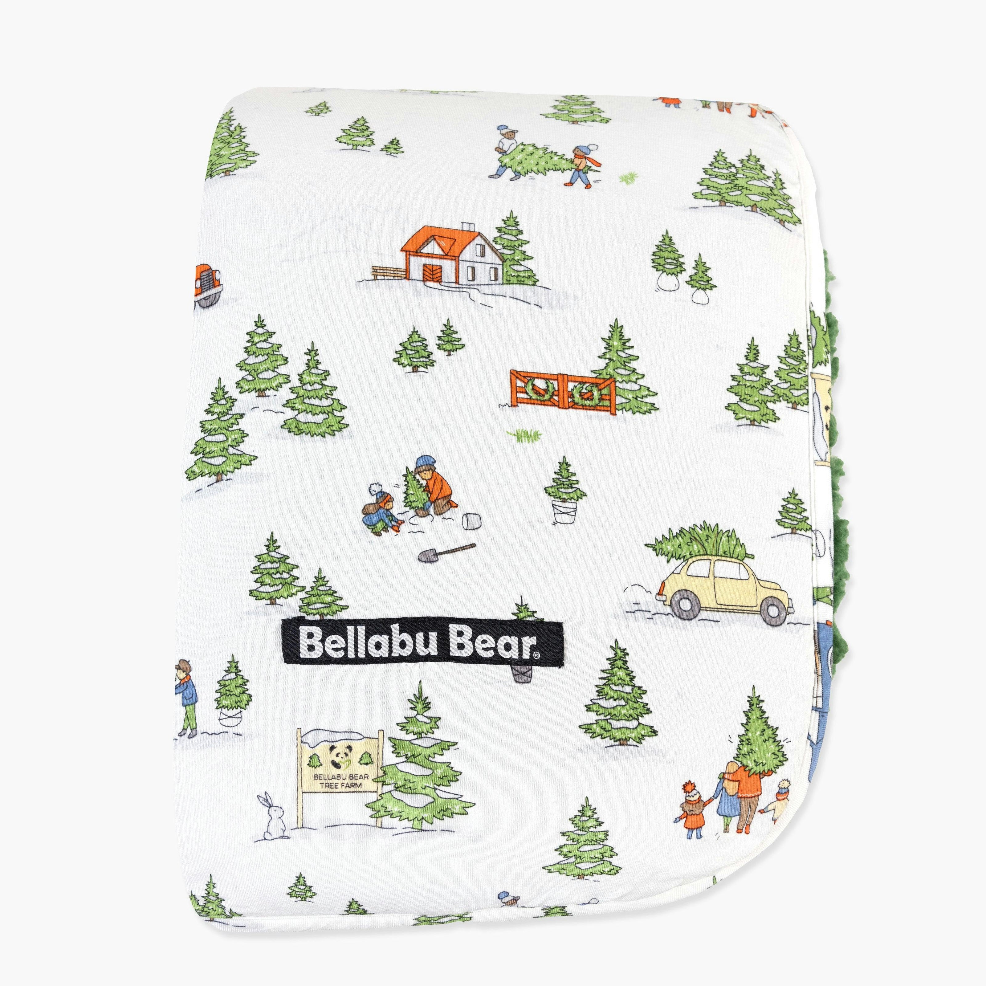 Christmas Tree Farm Bamboo Sherpa Blanket
