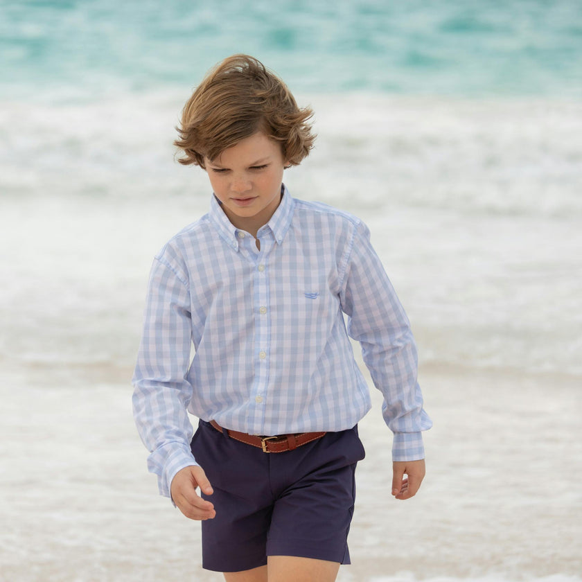 Bennett Button Down in Bailey's Bay Blue Gingham